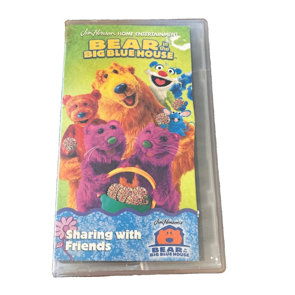 Bear in the Big Blue House Sharing with Friends VHS Tape 2001 Jim Henson Cartoon